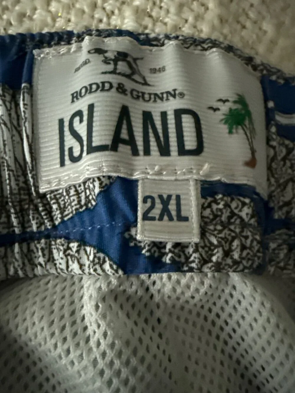 Ocean Pacific Swimming Trunks Blue and White Pine Cone Size 2XL